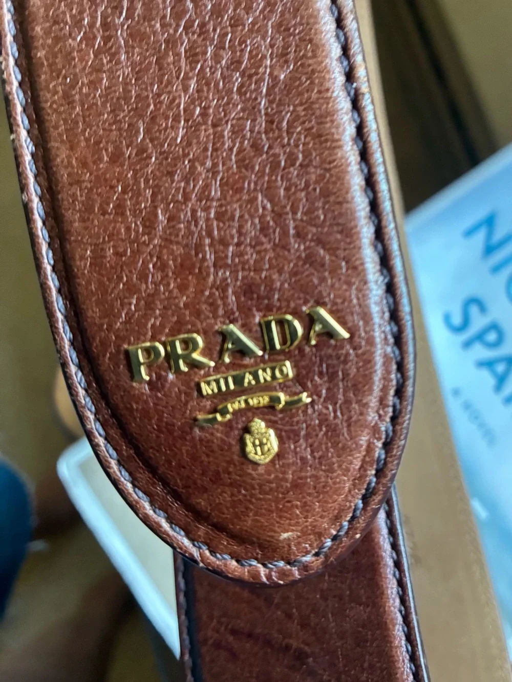 Authentic Prada Brown Leather Belt with Dragon Snake Gold Serpent Buckle - Picture 13 of 15